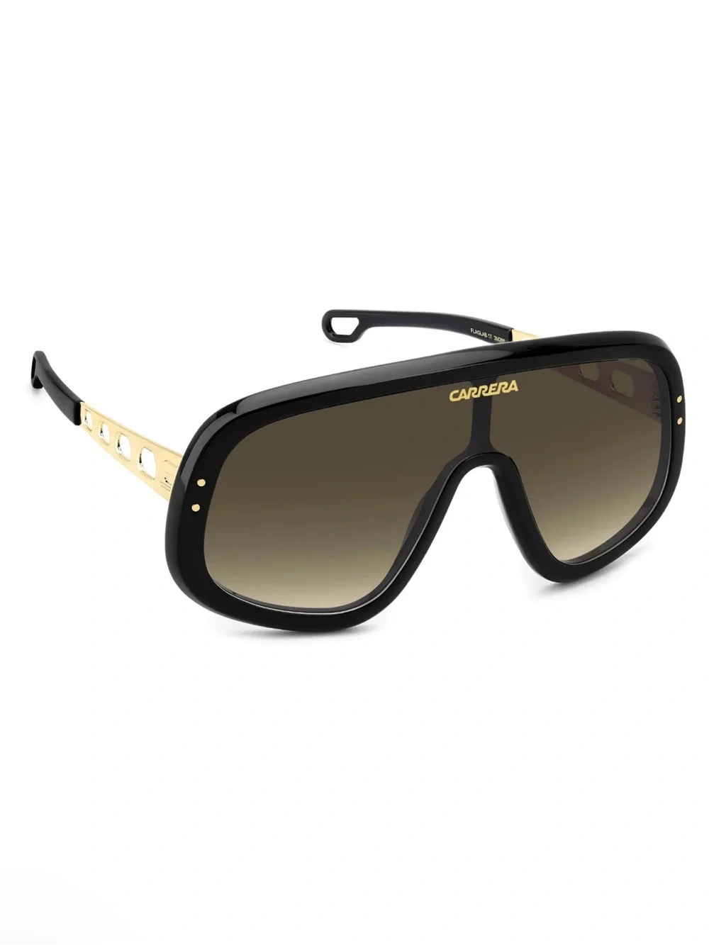 New Carrera FLAGLAB17 02M286 Oversized Shield Sunglasses in Black/Brown